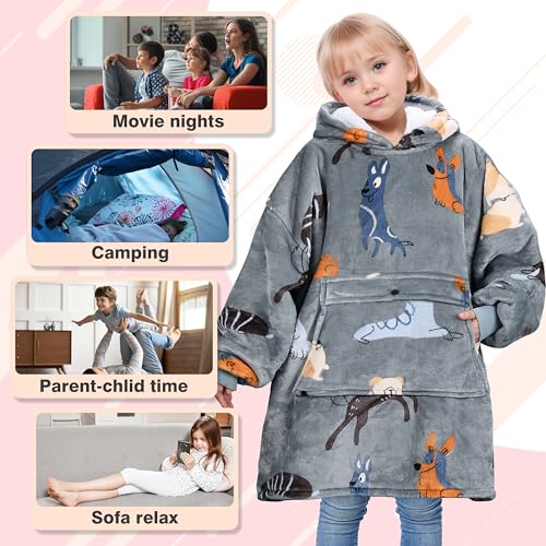 Image of Catalonia Oversized Hoodie Blanket Sweatshirt, Comfortable Sherpa Giant Pullover with Large Front Pocket for Adults Men Women Teenagers Wife Girlfriend