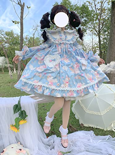 Vestido Kawaii Teens Lolita Princesa Azul Mediano miniatura 3