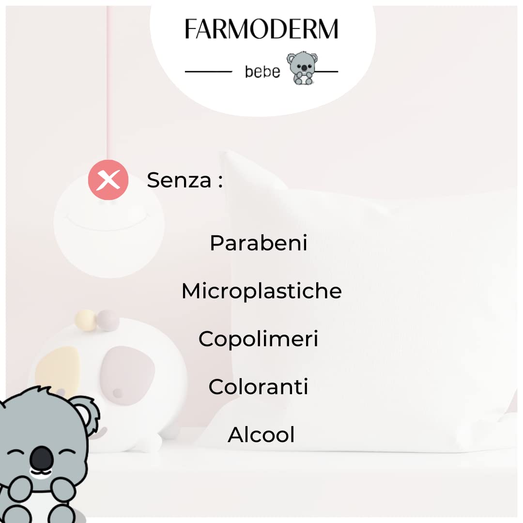 Farmoderm Baby Lozione 98% ingredienti naturali Crema idratante biologica per corpo e viso neonati bambini 300ml