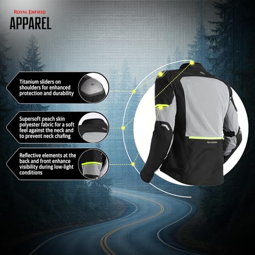 Image of Royal Enfield Crossroader V2 Riding Jacket | Protectors: RE Ergo Pro-Tech CE Level 2- Elbows & Shoulders with Titanium sliders | CE Level 2 Back protector | CE Level 1 chest protectors| LIGHT GREY XL