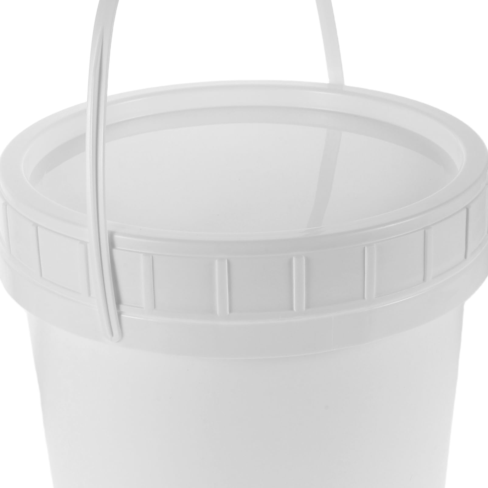 Alipis Cubo de Plástico Blanco de 5l con Tapa Hermética y Asa Reforzada para Almacenamiento de Ingredientes y Salsas en Cocinas Domésticas