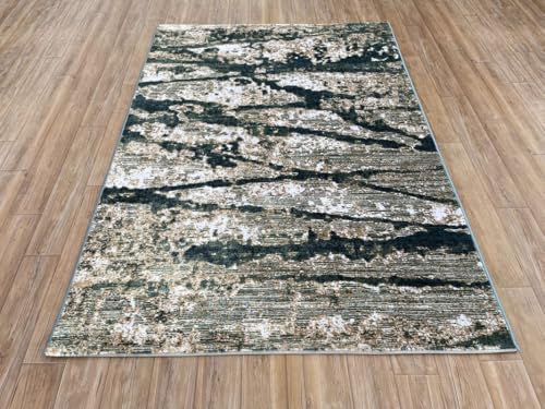 Image of 4 x 6 Feet Modern Carpet for Living Room | Non-Fade Soft Floor Rug for Hall & Bedroom | Easy Clean & Non-Slip Backing