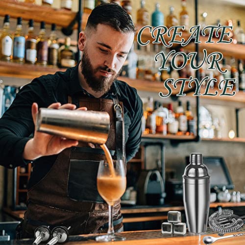 LIVEHITOP Cocktailset, 19-delige Cocktailset, Roestvrijstalen Barman-Set met 750 ml Boston-cocktailshaker voor Feest… - Afbeelding 7