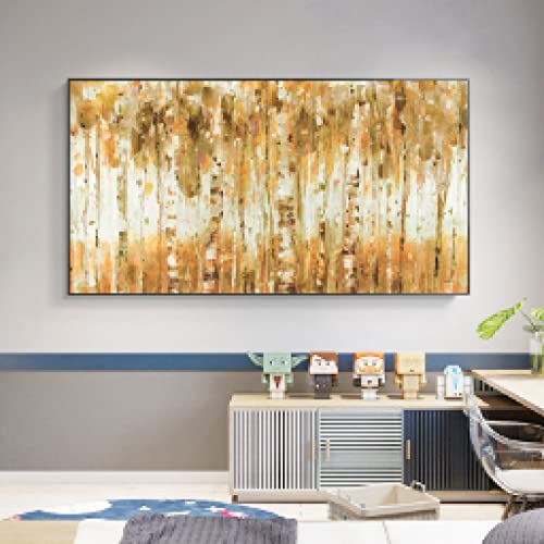 Impression murale bouleau blanc sur toile d'art moderne peinture abstraite verte 30x60