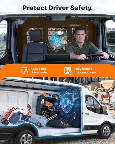 Image of MELIPRON Van Partition with Sliding Door Fits for Ford Transit Mid Roof