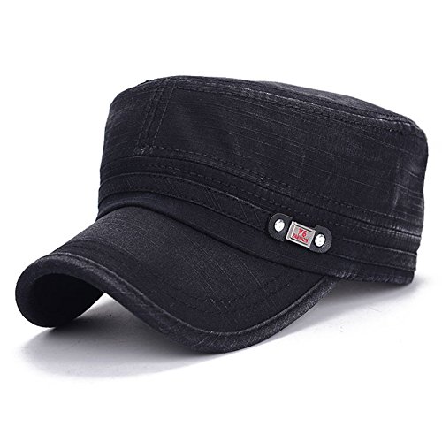 VGLOOK Casquette de baseball plate pour homme Style militaire rétro délavé -  Noir - Taille Unique