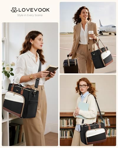 Bolso para laptop para mujer con portavasos y separador miniatura 2