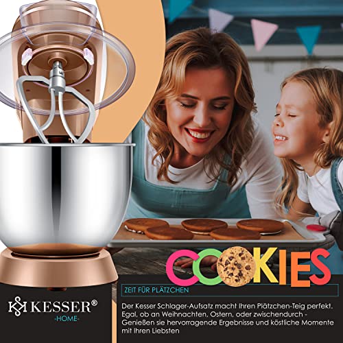 KESSER® Küchenmaschine KM-2000 Knetmaschine Knet- und Rührfunktion 7.6L Edelstahlschüssel 1400W Multifunktional Inkl… – Bild 5