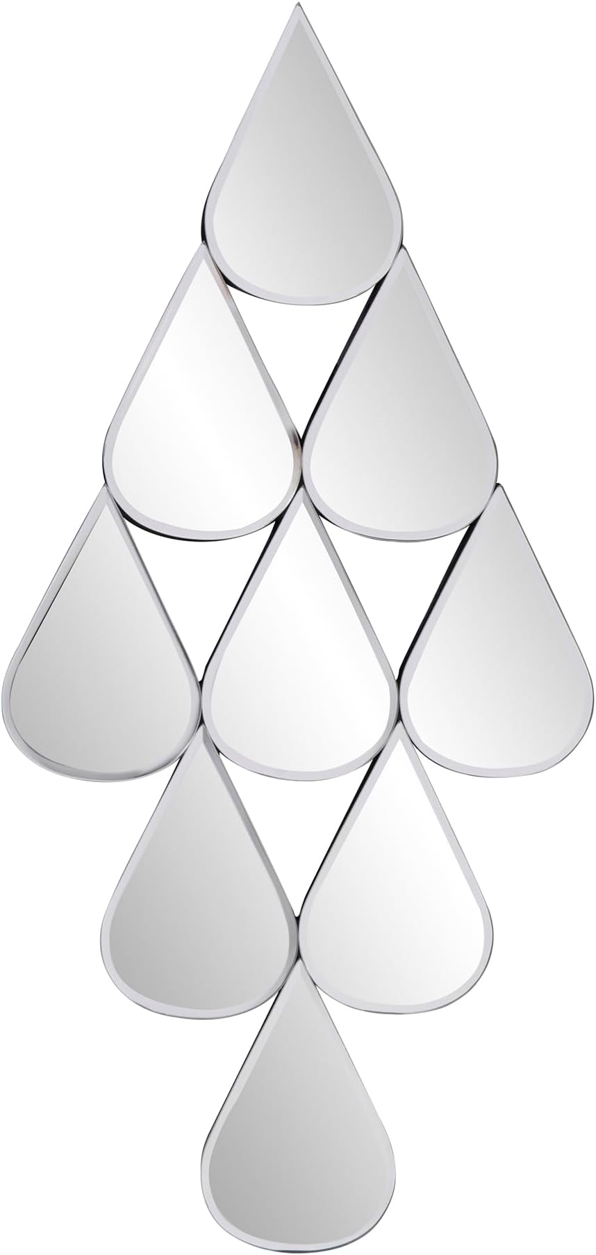 - Howard Elliott Decorative Niobe Mirror for Wall, Modern Art Style Diamond Shaped Mirrors & Teardrop Design, Antique Mirror Wall Decoration for Living Room, Entryway & Bedroom, 24 x 12 Inch, Silver