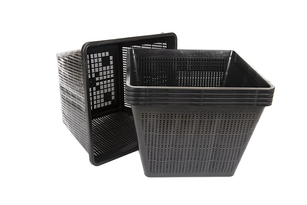 Lincolnshire Pond Plants Ltd Black Pond Planting Aquatic Basket Packs - 10 Litre - 28Cm Square X 3