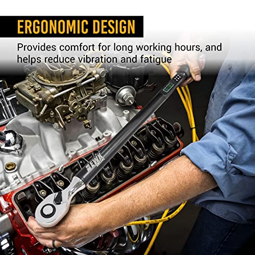 Ewk 1/2" Drive Electronic Digital Torque Wrench, 12.5-250 Ft-Lbs (17-340 Nm), With Buzzer And Led Flash Notification #TOP3