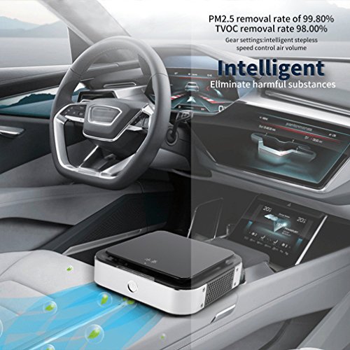 GraceU Anionen Luftreiniger, Elektrostatische Adsorption Staubentfernung Intelligente stufenlose Geschwindigkeitsregelung für Auto Zuhause Büro-2