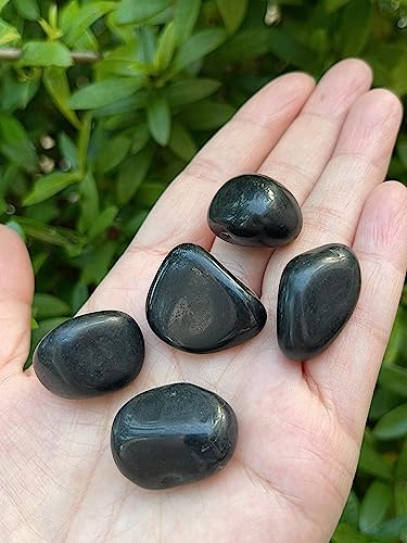 Image of GAF TREASURES 1 /2 LB Black Tourmaline Tumbled Stones, Polished Natural Black Tourmaline Gemstone, Black Tourmaline Healing Crystals (Black Tourmaline)