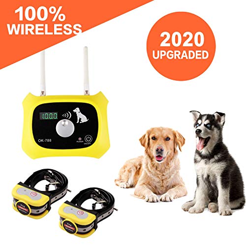 Wireless Dog Fence Containment System, Dual Antenna Stronger More Stable Signal, Control Distance