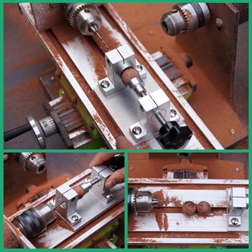 Elektryczna wiertarka stołowa do koralików drewnianych, precyzyjna tokarka do metalu do miniaturowych części, kompaktowa konstrukcja z zaciskiem 0-120 mm i maks. średnicą 25 mm, idealna do precyzyjn