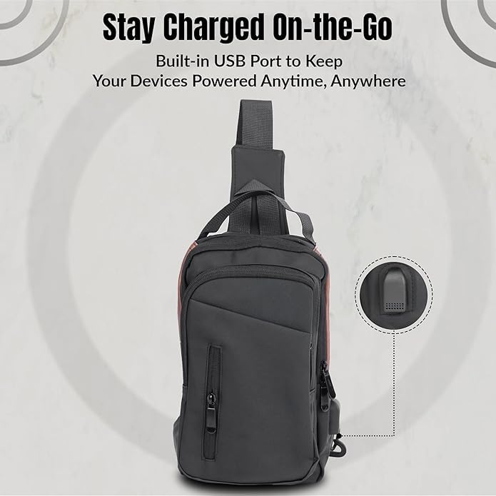 Image of Handcuffs Unisex Crossbody Sling Bag Waterproof Polyester Slim Chest Backpack Men's Shoulder Bag Leisure Travel Handbag Hard Shell Anti-Theft Chest Bag