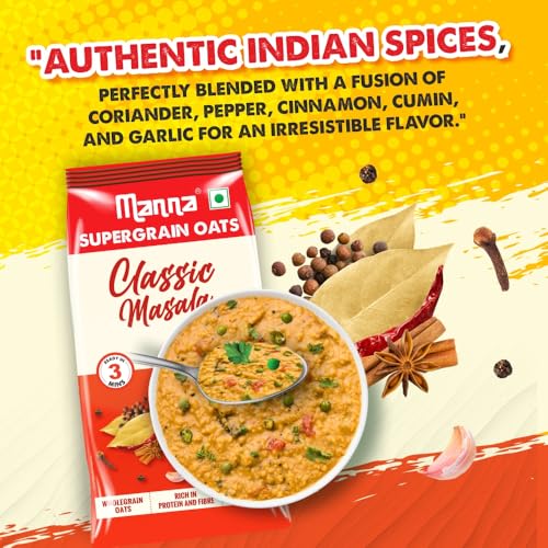 Image of Manna Masala Oats Classic 900g with Millets & Supergrain No Palm Oil & Transfat Rich in Fibre and Protein.