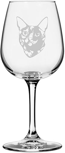 Miniatura 10 de Persa (vista lateral) - Vaso de vino grabado para gatos de 12.75 onzas