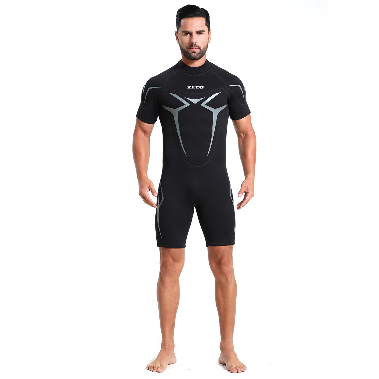 ZCCO Muta corta da uomo e donna, 3 mm, in neoprene, con cerniera posteriore, per surf, nuoto, stand up paddleboard, canoa, kayak, sport acquatici