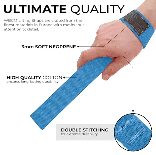 Image of WARM BODY COLD MIND Lasso Lifting Wrist Straps for Cross Training - Rated at 770 lb - Hand Wraps for Olympic Weightlifting, Powerlifting, Weight Lifting, Bodybuilding Strength Deadlift Gym Bar, Cotton