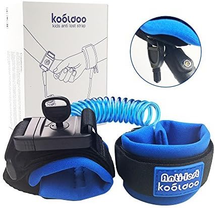KOOLDOO 6.5ft Anti Lost Wrist Link Toddler Harness Walking Leash Baby Leash with Lock (Blue)