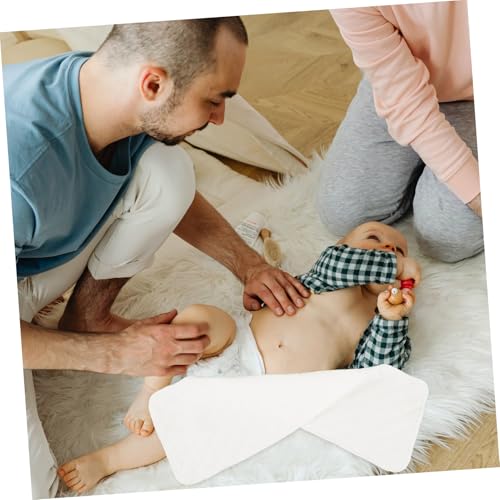 5pcs Reusable Cotton Cloth Diapers Soft Burp Cloths for Newborns Multipurpose Washcloths Urinary Pads Classic White4