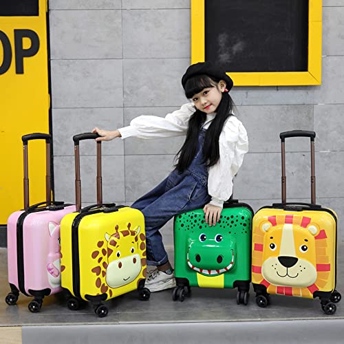 Children's 3D Cartoon Trolley Case for Boys and Girls 18 Inch Travel Luggage with Mute Universal Wheels(Color:Lion)4