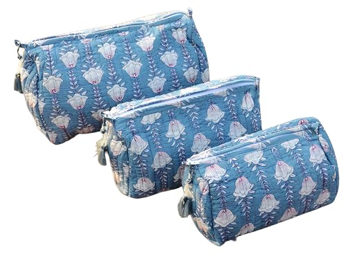 Sacs matelassés de rangement floral pour kit de rasage et lavables