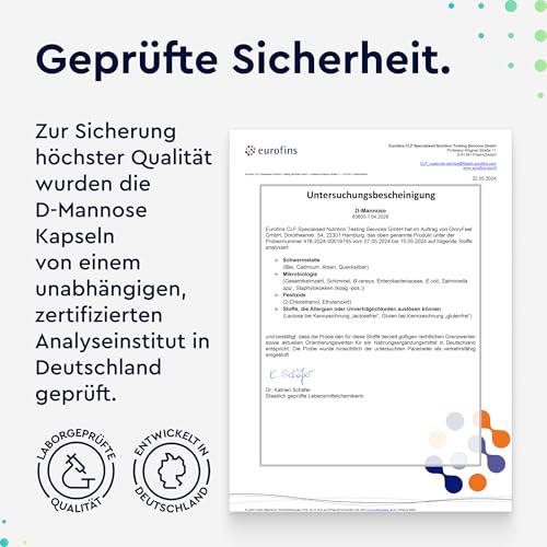D-Mannose hochdosiert 2000mg - reine D Mannose pro Tagesportion - 180 Kapseln aus pflanzlicher Quelle - vegan, laborgeprüft & ohne Zusätze, in Deutschland entwickelt