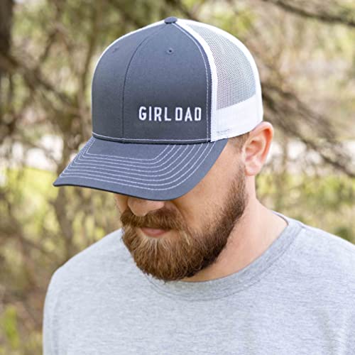 Girl Dad Daughter Embroidered Richardson 112 Trucker Cap Hat Charcoal/White #TOP2