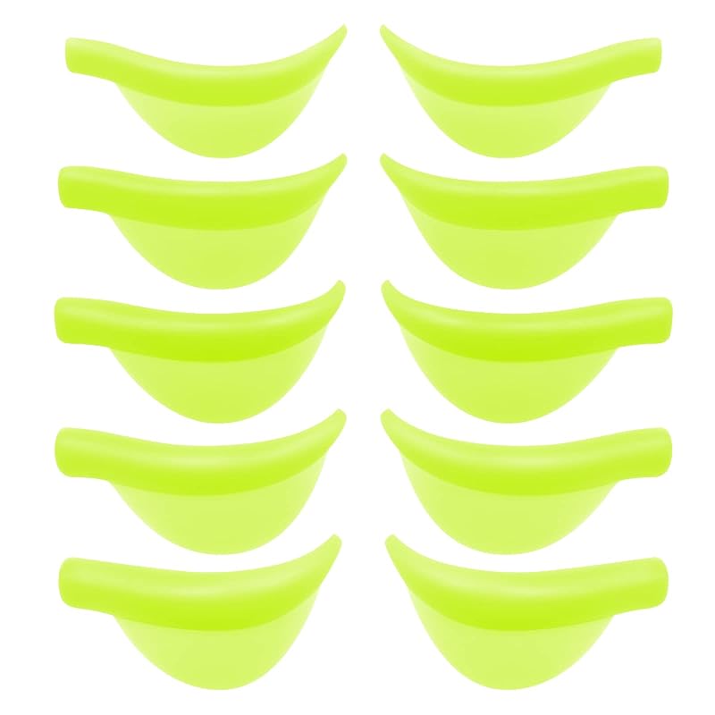 Almofadas de silicone para curvatura de cílios PERMANIA, 10 unidades em 5 tamanhos, curvas C e D, amarelas