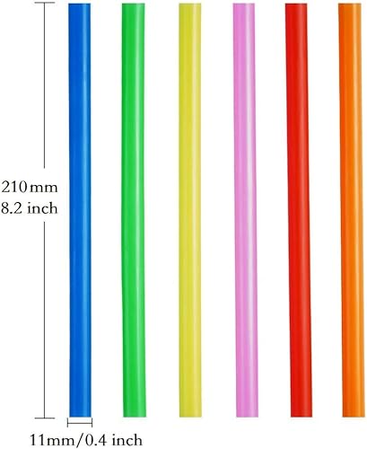 Miniatura 2 de 100 pajitas grandes para batidos, coloridas, desechables y de boca ancha.