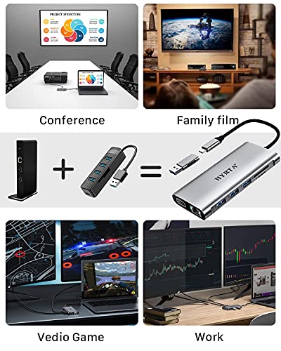Image of Displaylink Usb C Docking Station Dual Monitor,12 In 1 Usb 3.0 To Usb C Dock With Hdmi,Vga,Usb 3.0,Pd3.0,Laptop Docking Station For Macbook Pro&Air /M1 /M2 /Dell /Hp And More Usb-C& A Ports Laptops