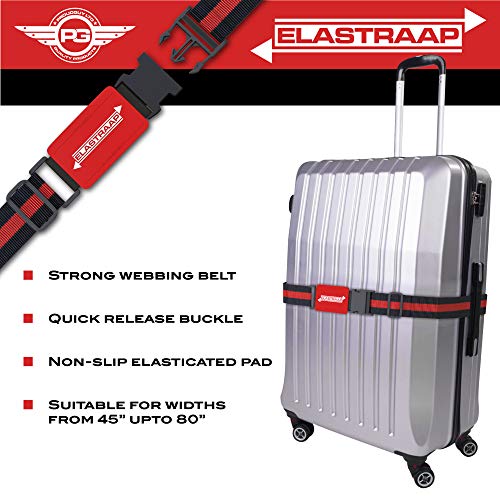 Luggage Straps, Adjustable Non-Slip Baggage Belts- Suitcase Bands For Travel Bag (2 Straps, Deep Red 2pk) - Thumbnail 5