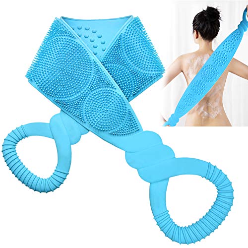 Silicone Back Scrubber for Shower - 35.4inch Lengthen Silicone Bath Body Brush Dual Side Exfoliating Brush&Deep Clean Improves Blood Circulation Bath Brushes Gift for Mother's Day