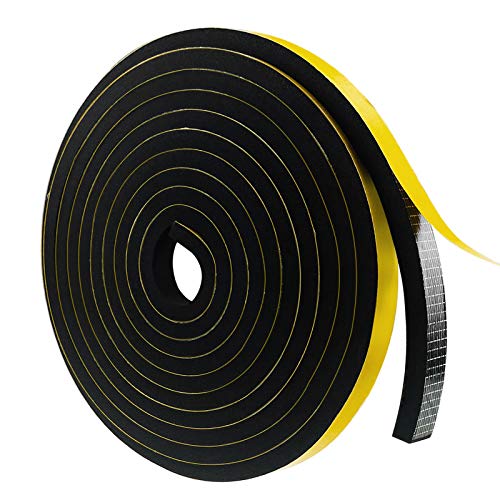 Weather Stripping Door Seal Strip, Foam Insulation Tape Self Adhesive for Doors and Windows,Sliding Door,Air Conditioning,HVAC,Cooling,Soundproofing,Weatherproof,Seal (1/2In x 1/2In x 13Ft)