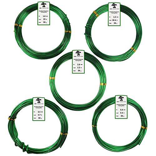 {Alambre Bonsai Grueso Alambre Grow A Bonsai Tree Aluminio Alambre de Floral/Planta/Bonsai 5-Tamaño Set de Iniciación - 1,0mm, 1,5mm, 2,0mm, 2,5mm, 3,0mm...