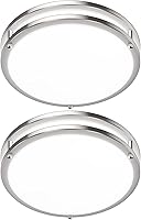 WelcometoGoBright 2-Pack 36W Dimmable LED Flush Mount Ceiling Lights 3200LM 450W Equiv 3 CCT 12IN for Bedroom Kitchen Hallway