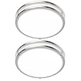 2-Pack 36W LED Ceiling Light Fixture (450W Equiv), 12IN Modern Flush Mount Ceiling Lights, Dimmable Ceiling Lamps Super Bright 3200LM, 3000K/4000K/5000K Adjustable for Bedroom Kitchen Bathroom Hallway
