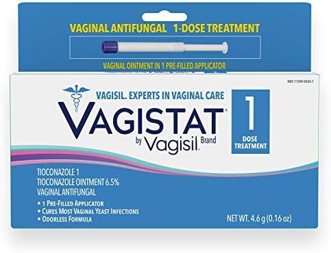 Vagistat 1 Day Single-Dose Yeast Infection Treatment for Women, Antifungal Ointment Helps Relieve External Itching and Irritation, 1 Pre-Filled No Touch Vaginal Applicator, by Vagisil
