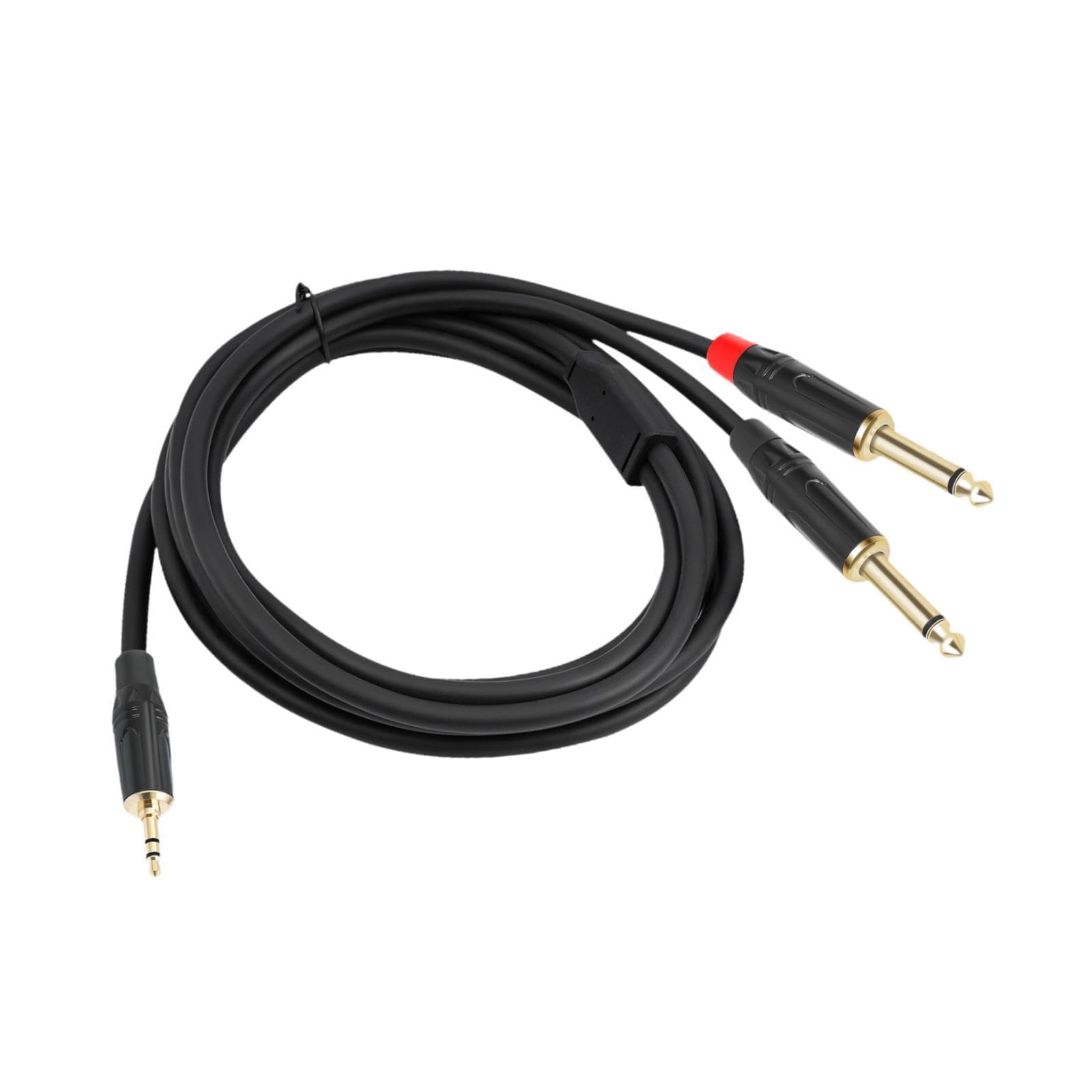 3.5mm to Dual 6.35mm TS Y Splitter Cord Stereo Adapter for CD Player Speaker 100cm-image-10