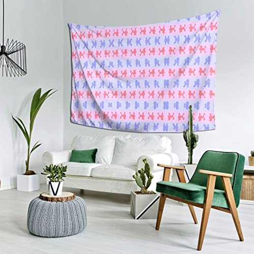 Vucemi Purple Poodle Polka Dot Printed Tapestry Aesthetic Tapestrys Wall Hanging Tapestries Home Decor For Living Room Bedroom Dorm - 90 X 60'' #TOP1