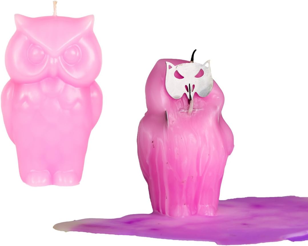 Skeleton Candles Owl Candle – Unscented Pink