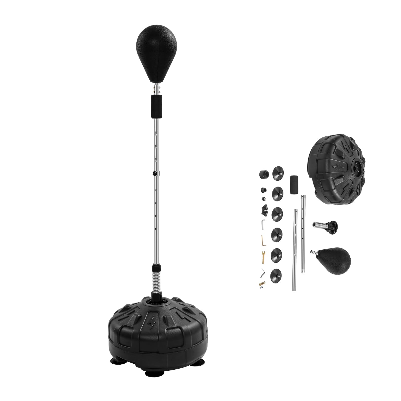 Punchingball - Supporto da boxe regolabile in altezza, con pallina da boxe, attrezzo da allenamento per casa e palestra, adulti e bambini
