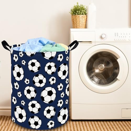 Image of FXOLCSHE Laundry Hamper,Football Soccer Basket Kids Storage Basket,Kids Gift Basket,Waterproof foldable laundry basket,Boys soccer hamper(Soccer)