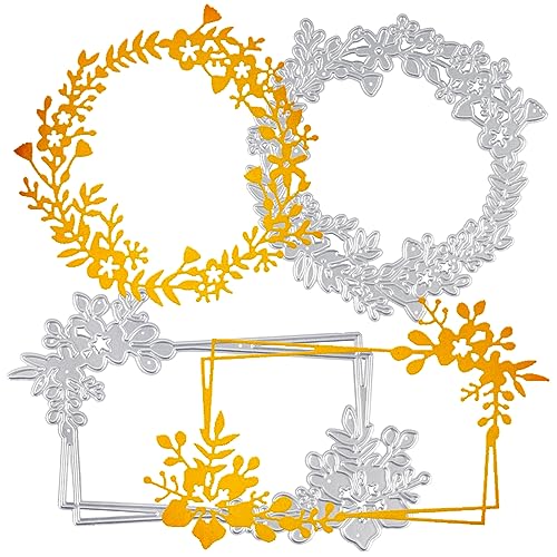 BETESSIN 2pcs Troquel Manualidad Scrapbooking Flor, Plantillas de Troqueles de Corte de Metal de Álbum Recorte Tarjeta Decoración DIY, Troquel Regalo Cumpleaños Papel DIY Boda, 7cm a 12cm