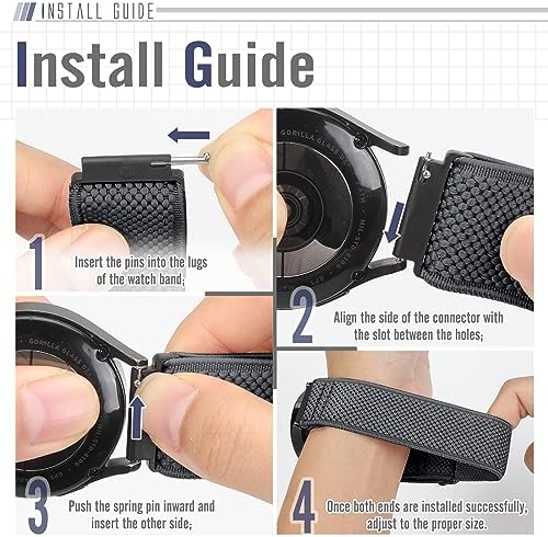Runostrich Quick Release Nylon Watch Band - Choice of Width - 18mm, 19mm, 20mm, 22mm, 24mm Elastic Watch Straps Adjustable Stretchy Solo Loop Sport Nylon Replacement Wristband for Women Men, 3pcs - 3