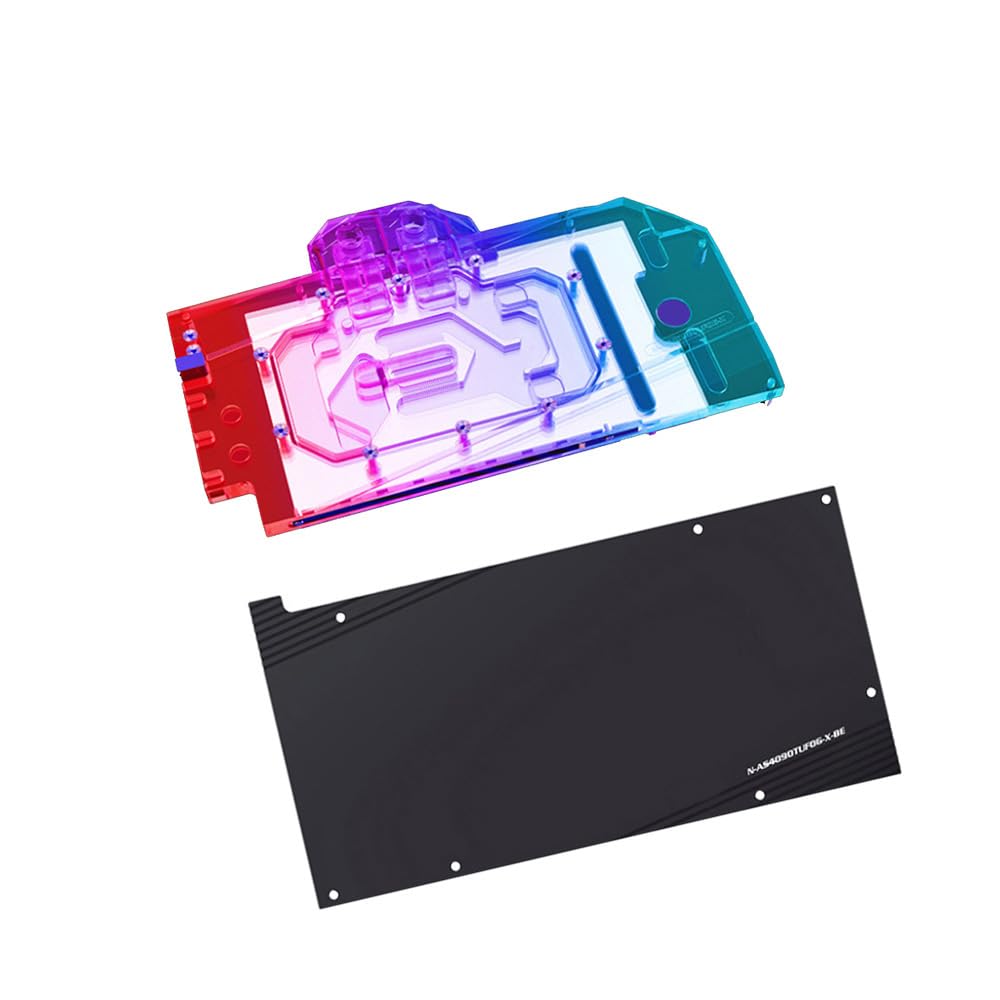 Copper GPU Water Cooling Block GPU Waterblock Graphics Card Water Cooling Block for Asus Tuf Gaming GeForce RTX 4090 OG (5V ARGB RBW Aura Effect LED Lights GPU Block with Backplate)
