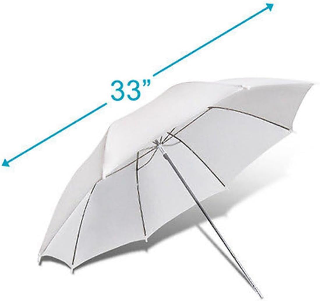 2pcs Photography Light Umbrella Translucent Flash Umbrella with Metal for Soft Lighting Studio and Outdoor Photography White