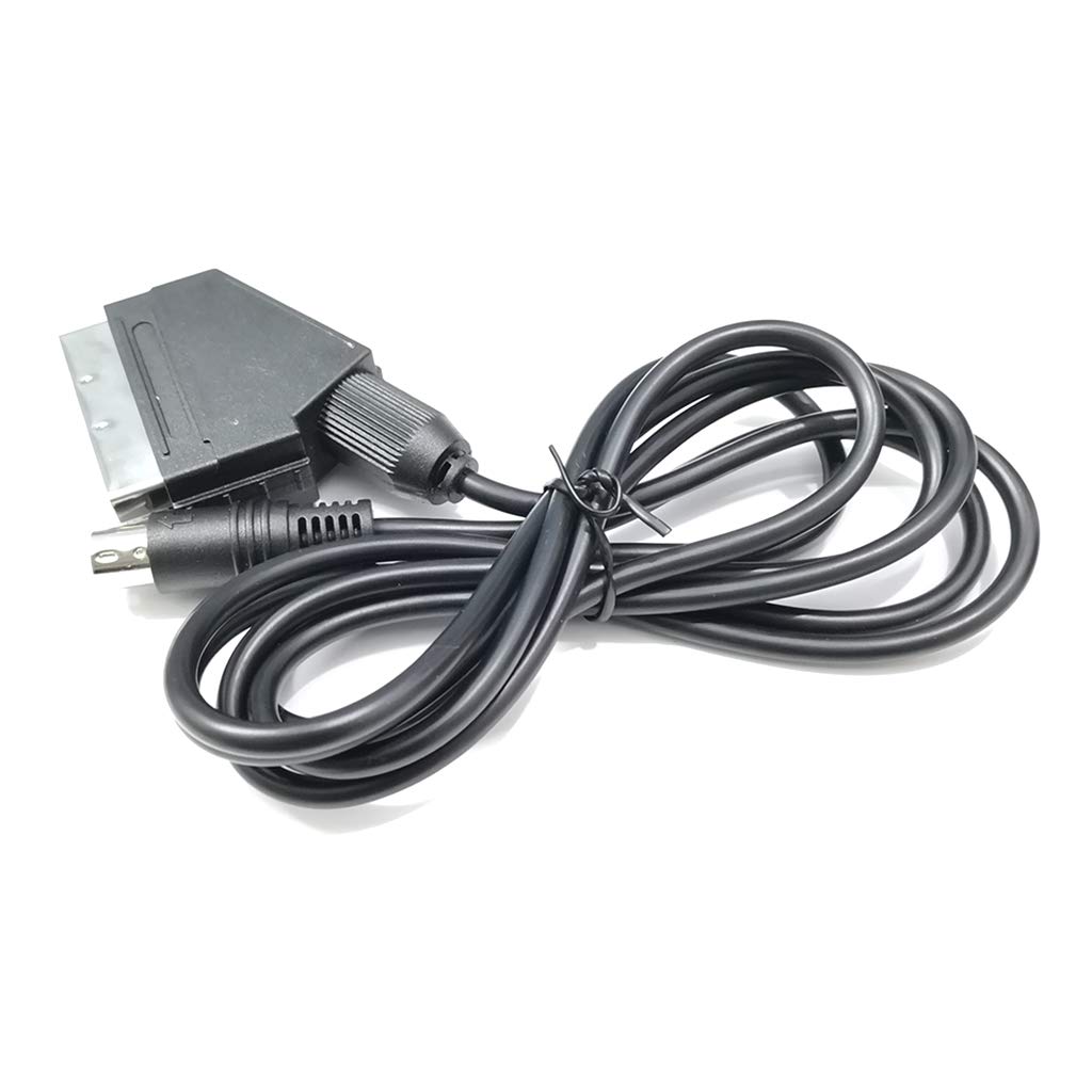 SHOTAY Câble, câble Adaptateur OFC Péritel RVB/RGBS 1,8 m pour Console de Jeu Sega MD2 Câble péritel RVB 9 Broches V Pin/C Pin Noir